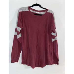 Long Sleeve Burgundy VS shirt